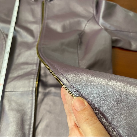 TERRY LEWIS CLASSIC Purple Leather Jacket Biker Outdoor Classic Size XS - Picture 9 of 9